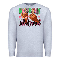 Heather Grey Naturally unbothered afro nails Premium Sweatshirt - RanaPortraitStore
