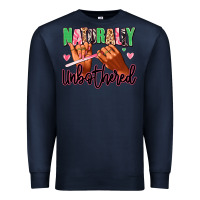Navy Naturally unbothered afro nails Premium Sweatshirt - RanaPortraitStore