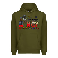 Army Green america honey Premium Hoodie - CowhideDigitalArt