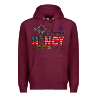 Burgundy america honey Premium Hoodie - CowhideDigitalArt