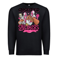 Black Obsessed with sneakers pink afro woman Premium Sweatshirt - RanaPortraitStore