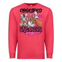 Cardinal Obsessed with sneakers pink afro woman Premium Sweatshirt - RanaPortraitStore