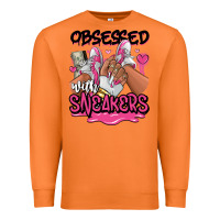 Carrot Obsessed with sneakers pink afro woman Premium Sweatshirt - RanaPortraitStore