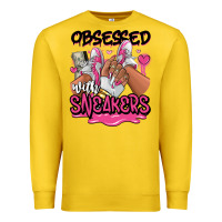 Lemon Obsessed with sneakers pink afro woman Premium Sweatshirt - RanaPortraitStore
