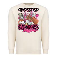 Sandshell Obsessed with sneakers pink afro woman Premium Sweatshirt - RanaPortraitStore