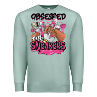Obsessed With Sneakers Pink Afro Woman Premium Sweatshirt | Teevron