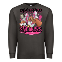 Smoke Obsessed with sneakers pink afro woman Premium Sweatshirt - RanaPortraitStore
