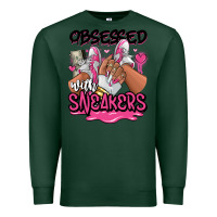 Sports Green Obsessed with sneakers pink afro woman Premium Sweatshirt - RanaPortraitStore