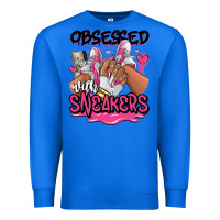 True Royal Obsessed with sneakers pink afro woman Premium Sweatshirt - RanaPortraitStore
