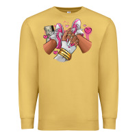Antique Gold Pink and white sneaker girl Premium Sweatshirt - RanaPortraitStore