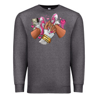Charcoal Heather Pink and white sneaker girl Premium Sweatshirt - RanaPortraitStore