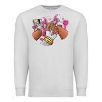 Dove Grey Pink and white sneaker girl Premium Sweatshirt - RanaPortraitStore