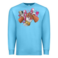 Pink And White Sneaker Girl Premium Sweatshirt | Teevron