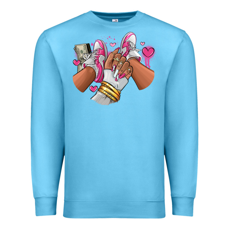 Pink And White Sneaker Girl Premium Sweatshirt by RanaPortraitStore | Teevron