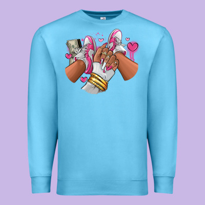 Premium Sweatshirt Pink and white sneaker girl