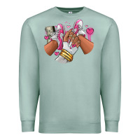 Seafoam Pink and white sneaker girl Premium Sweatshirt - RanaPortraitStore