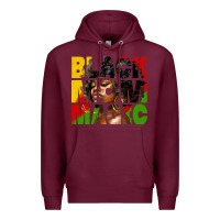 Burgundy black mom magic juneteenth Premium Hoodie - HRA Design Shop