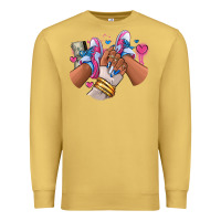 Antique Gold Pink and blue sneaker girl Premium Sweatshirt - RanaPortraitStore