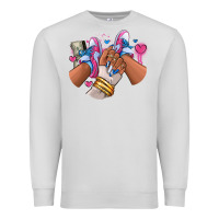 Dove Grey Pink and blue sneaker girl Premium Sweatshirt - RanaPortraitStore