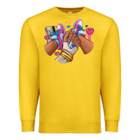 Pink And Blue Sneaker Girl Premium Sweatshirt | Teevron