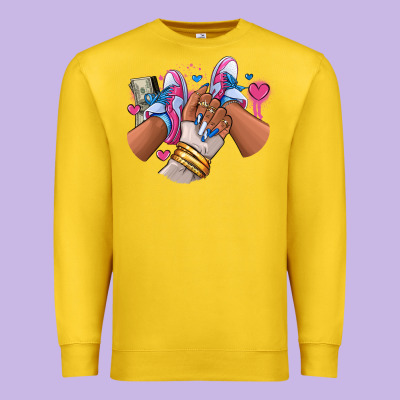 Premium Sweatshirt Pink and blue sneaker girl