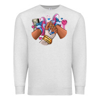Oatmeal Heather Pink and blue sneaker girl Premium Sweatshirt - RanaPortraitStore