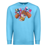 Ocean Blue Pink and blue sneaker girl Premium Sweatshirt - RanaPortraitStore