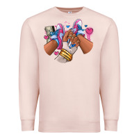 Pale Pink Pink and blue sneaker girl Premium Sweatshirt - RanaPortraitStore