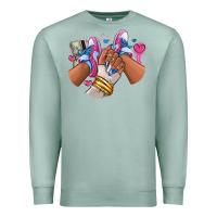 Seafoam Pink and blue sneaker girl Premium Sweatshirt - RanaPortraitStore