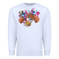 White Pink and blue sneaker girl Premium Sweatshirt - RanaPortraitStore