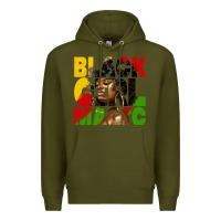 Army Green black girl magic juneteenth Premium Hoodie - HRA Design Shop