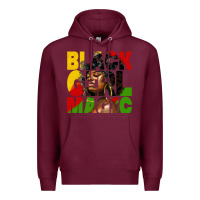Burgundy black girl magic juneteenth Premium Hoodie - HRA Design Shop