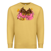 Antique Gold Pink afro nails Premium Sweatshirt - RanaPortraitStore