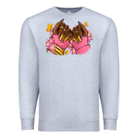 Heather Grey Pink afro nails Premium Sweatshirt - RanaPortraitStore