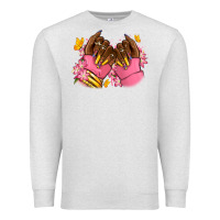 Oatmeal Heather Pink afro nails Premium Sweatshirt - RanaPortraitStore