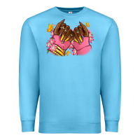 Ocean Blue Pink afro nails Premium Sweatshirt - RanaPortraitStore