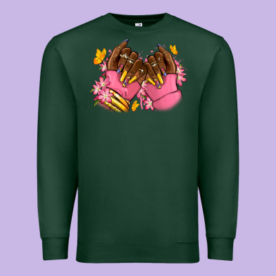 Premium Sweatshirt Pink afro nails