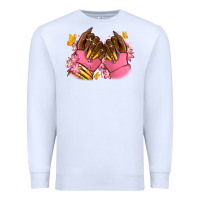White Pink afro nails Premium Sweatshirt - RanaPortraitStore