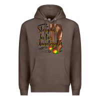 Coffee steppin' in to juneteenth heels Premium Hoodie - HRA Design Shop