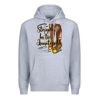 Heather Grey steppin' in to juneteenth heels Premium Hoodie - HRA Design Shop