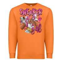 Carrot Pink and white sneaker girl Premium Sweatshirt - RanaPortraitStore