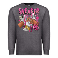 Charcoal Heather Pink and white sneaker girl Premium Sweatshirt - RanaPortraitStore