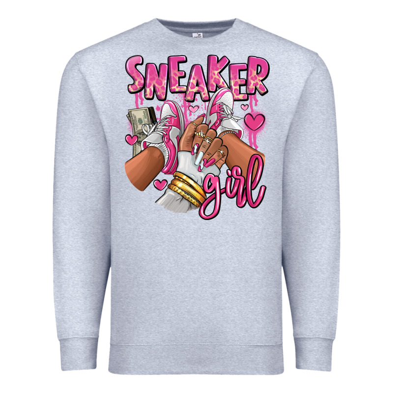 Pink And White Sneaker Girl Premium Sweatshirt by RanaPortraitStore | Teevron