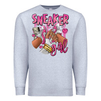Heather Grey Pink and white sneaker girl Premium Sweatshirt - RanaPortraitStore