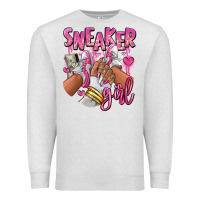 Oatmeal Heather Pink and white sneaker girl Premium Sweatshirt - RanaPortraitStore