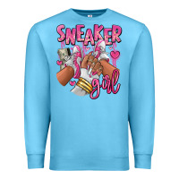 Ocean Blue Pink and white sneaker girl Premium Sweatshirt - RanaPortraitStore