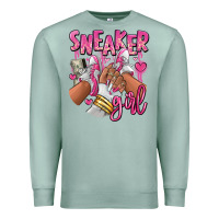 Seafoam Pink and white sneaker girl Premium Sweatshirt - RanaPortraitStore