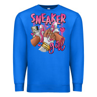 True Royal Pink and white sneaker girl Premium Sweatshirt - RanaPortraitStore