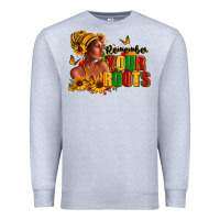 Heather Grey Remember your roots Afro American Premium Sweatshirt - RanaPortraitStore