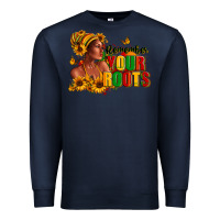 Navy Remember your roots Afro American Premium Sweatshirt - RanaPortraitStore